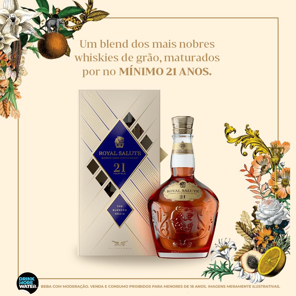  Salute Scotch Wisky 21年 Whisky Escocês Blended 21 Anos Royal Salute The Blended Grain